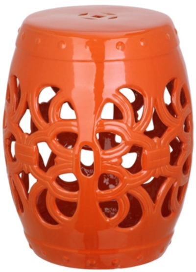 Safavieh Imperial Vine Garden Stool In Orange