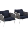 MODWAY STANCE ARMCHAIR OUTDOOR PATIO ALUMINUM SET OF 2