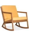 Safavieh Vernon Outdoor Rocking Chair In Teak Brown/yellow
