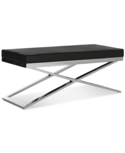 Safavieh Hone Leather Bench In Black