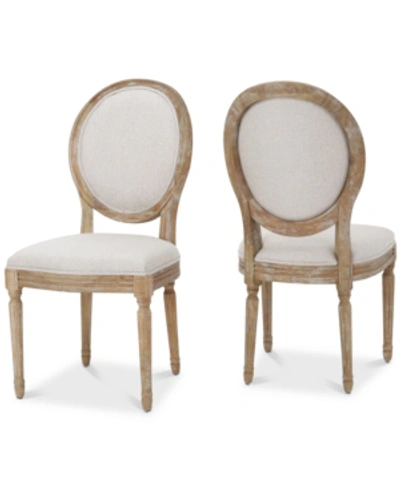 Noble House Kerwyn Dining Chair (set Of 2) In Beige