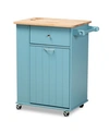 Furniture Liona Modern And Contemporary Kitchen Storage Cart In Blue