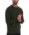 Barbour Lambswool Blend Sweater With Classic Crew Neck In Dark Green
