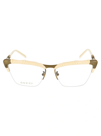 Gucci Gg0660o Glasses In 002 White White Transparent