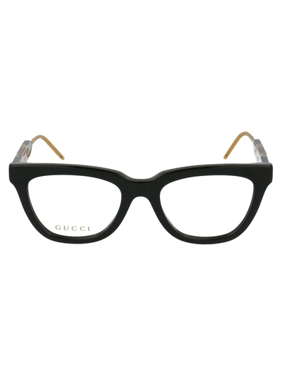 Gucci Glasses In 004 Black Black Transparent