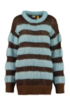 Moncler Striped Mohair Oversized Sweater In Multicolor