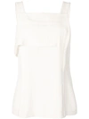 3.1 Phillip Lim Panelled Cold-shoulder Top In White