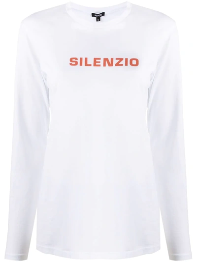 Aspesi Long-sleeve Logo T-shirt In White