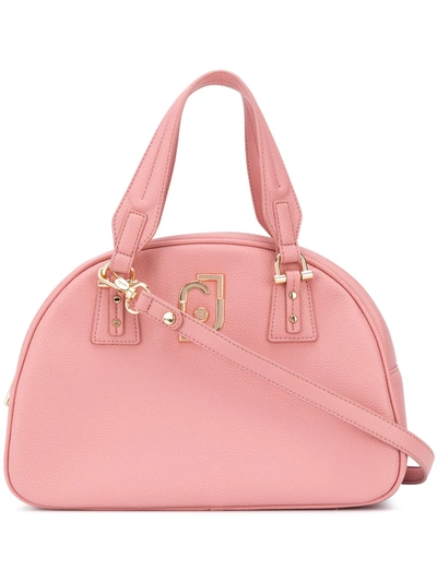 Liu •jo Faux Leather Structure Tote In Pink