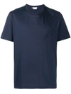 Brioni B Embroidery Cotton Jersey T-shirt In Blue