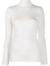 COURRÈGES MOCK NECK RIBBED SWEATER