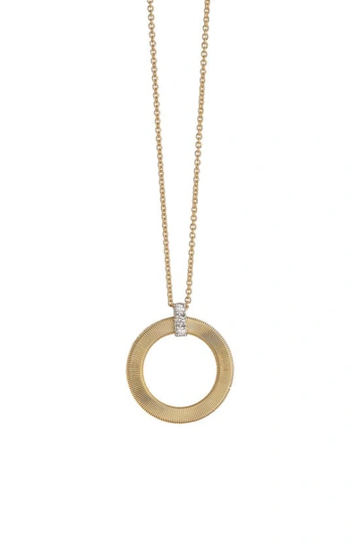 MARCO BICEGO MASAI 18K YELLOW GOLD & DIAMOND SINGLE CIRCLE SHORT PENDANT NECKLACE,CG797 B YW