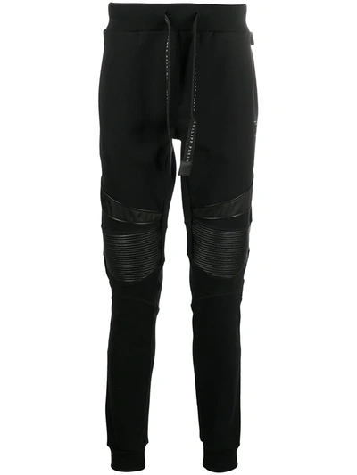 Philipp Plein Ribbed-knee Track Trousers In Black
