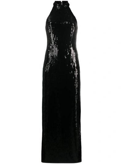 Galvan Oceana Sequin Embellished Gown In Black