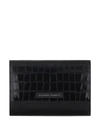 Giuseppe Zanotti Ulyana Crocodile-effect Clutch In Black