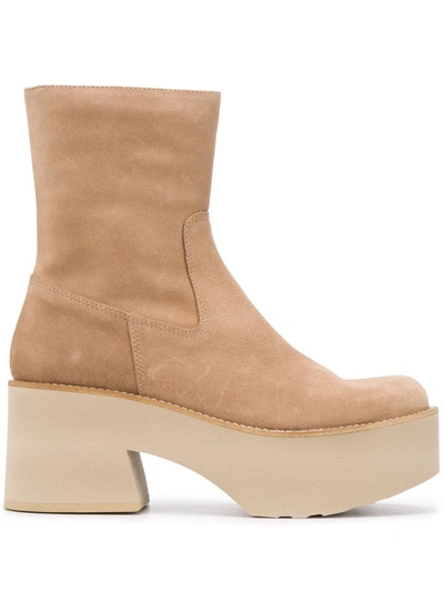 Paloma Barceló Covilla Platform Boots In Neutrals