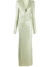 ALEXANDRE VAUTHIER RUCHED LONG-SLEEVED MAXI DRESS