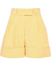 MIU MIU GINGHAM CHECK TWILL SHORTS