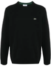 Lacoste Man Sweater Midnight Blue Size L Cashmere, Wool In Black