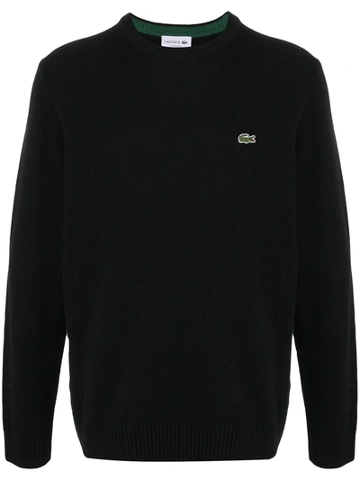 Lacoste Logo Embroidered Jumper In Black
