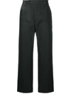 Kenzo Cropped Straight-leg Trousers In Black