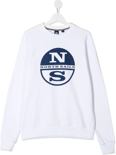 North Sails Kids' Sweatshirt Mit Logo-print In White
