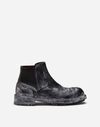 DOLCE & GABBANA Vintage-look calfskin chelsea boots with brogue detailing