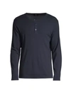 Theory 'wyndem' Long Sleeve Cotton Henley T-shirt In Black