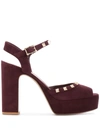 VALENTINO GARAVANI ROCKSTUD SUEDE PLATFORM SANDALS