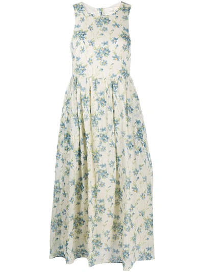The Great Linden Floral-print Dress In Neutrals