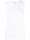 Peserico Ribbed Beaded Crewneck Tank In White