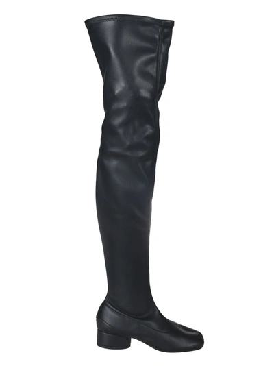 Maison Margiela Cleft Toe Over-the-knee Boots In Black