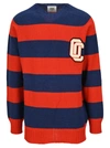 OPENING CEREMONY LOGO PATCH STRIPED JUMPER,11512666