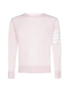 Thom Browne Milano Stitch Knit Cotton Crew Sweater In Lt Pink