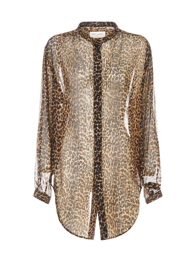 Saint Laurent Shirt In Leopard