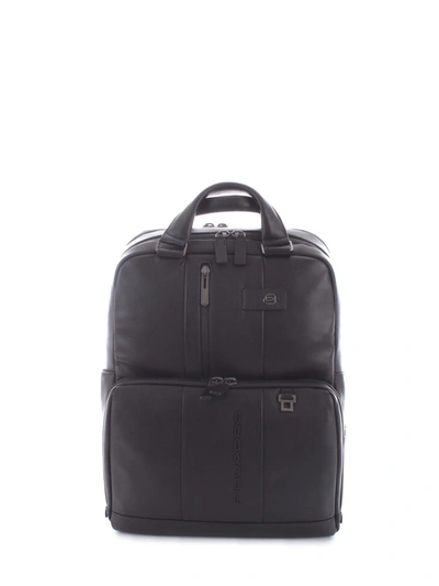 Piquadro Men's Black Leather Backpack