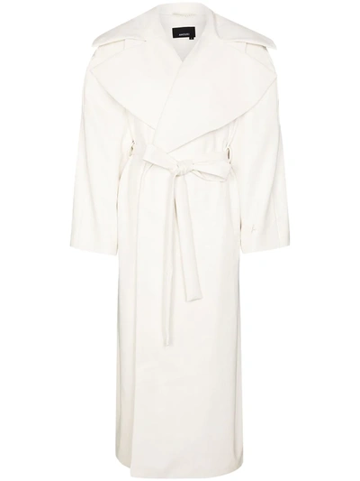 Anouki Faux Leather Trench Coat In White