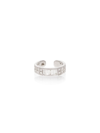 Anita Ko 18kt White Gold Baguette Diamond Ear Cuff In Silver