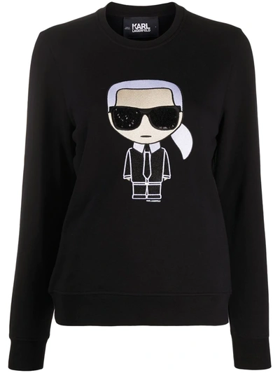 Karl Lagerfeld Karl Lagerfelf Print Sweatshirt In Black