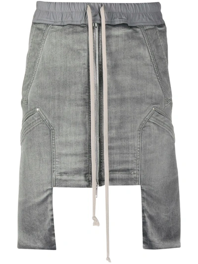 Rick Owens Drkshdw Asymmetric Drawstring-waist Skirt In Grey