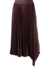 JOSEPH ASYMMETRIC PLEATED MIDI SKIRT