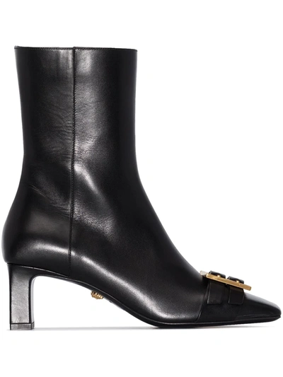 Versace Buckle-detail 55mm Boots In Black