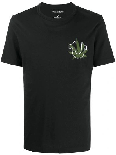 True Religion Leaf Logo T-shirt In Black