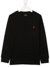 Polo Ralph Lauren Embroidered Logo Cotton Sweatshirt In Black
