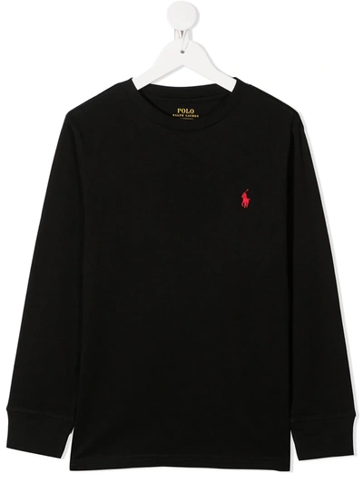 Polo Ralph Lauren Kids' Embroidered Logo Cotton Sweatshirt In Blue