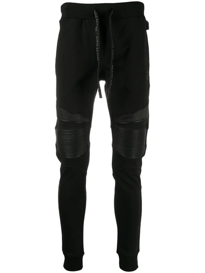Philipp Plein Ribbed-knee Track Trousers In Black