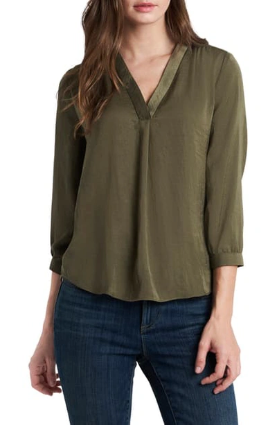 Vince Camuto Rumple Fabric Blouse In Fig Tree