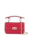 Valentino Rockstud Spike Small Leather Shoulder Bag In Red