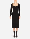Dolce & Gabbana Stretch Jersey Long Dress W/slit In Black