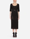 Dolce & Gabbana Short-sleeved Cady Midi Dress With Intaglio Detailing